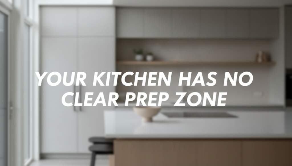 Red Flag Kitchen Layout: No Clear Prep Zone